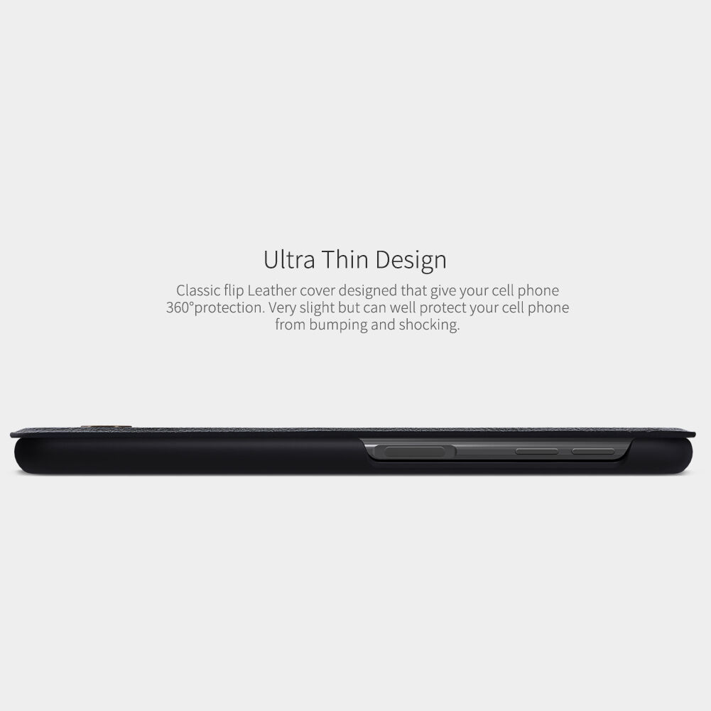 Husă flip Nillkin Qin, din piele, pentru Samsung Galaxy A7 (2018) - maro