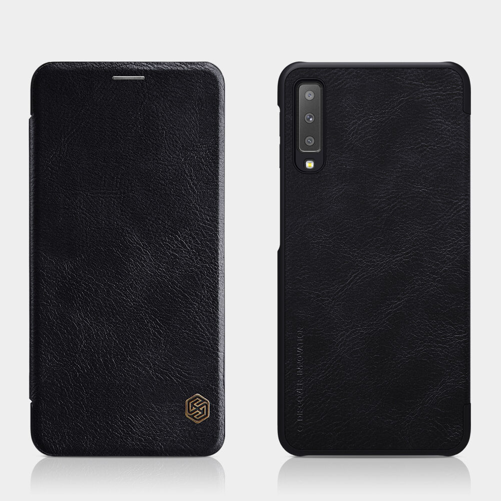 Husă flip Nillkin Qin, din piele, pentru Samsung Galaxy A7 (2018) - maro