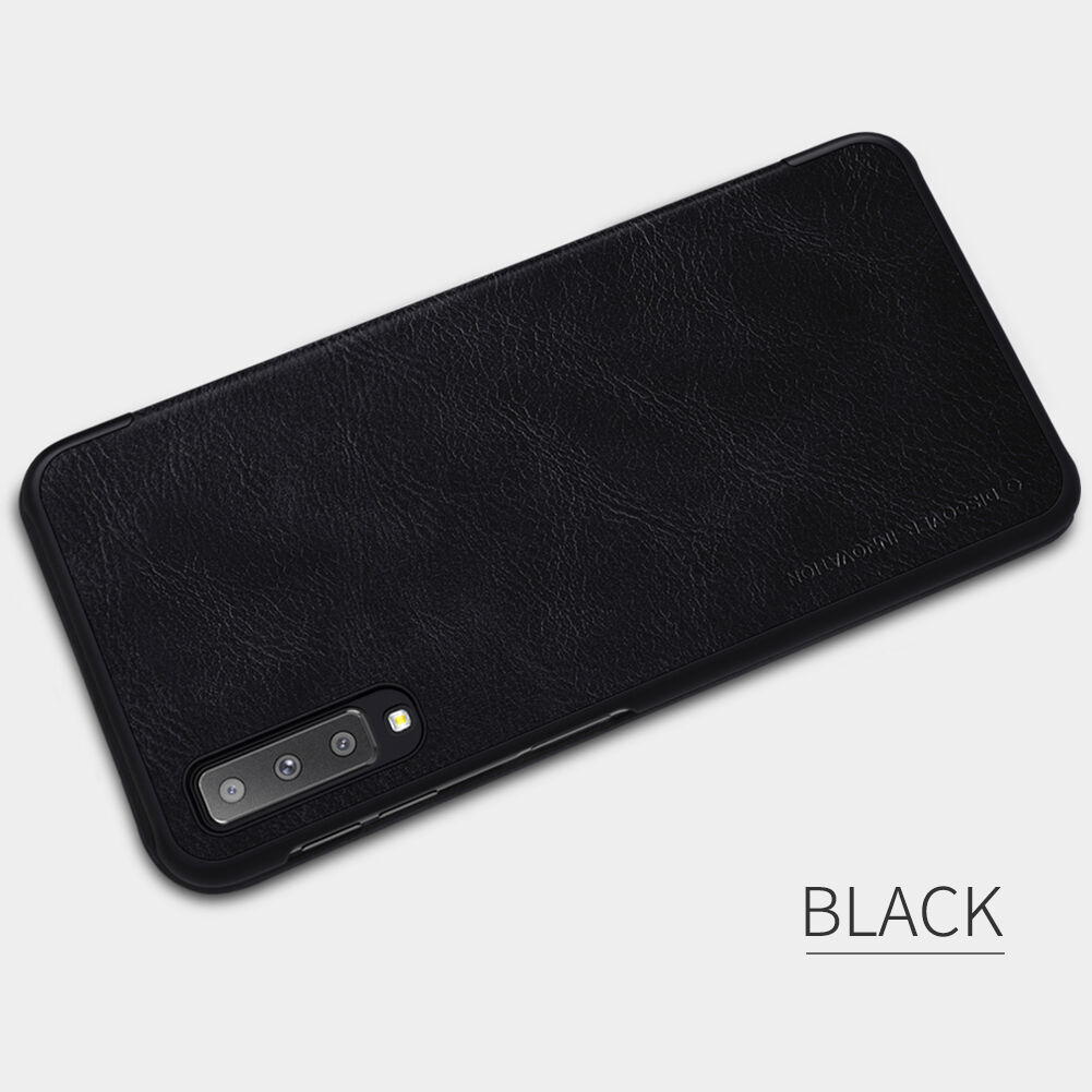 Husă flip Nillkin Qin, din piele, pentru Samsung Galaxy A7 (2018) - maro