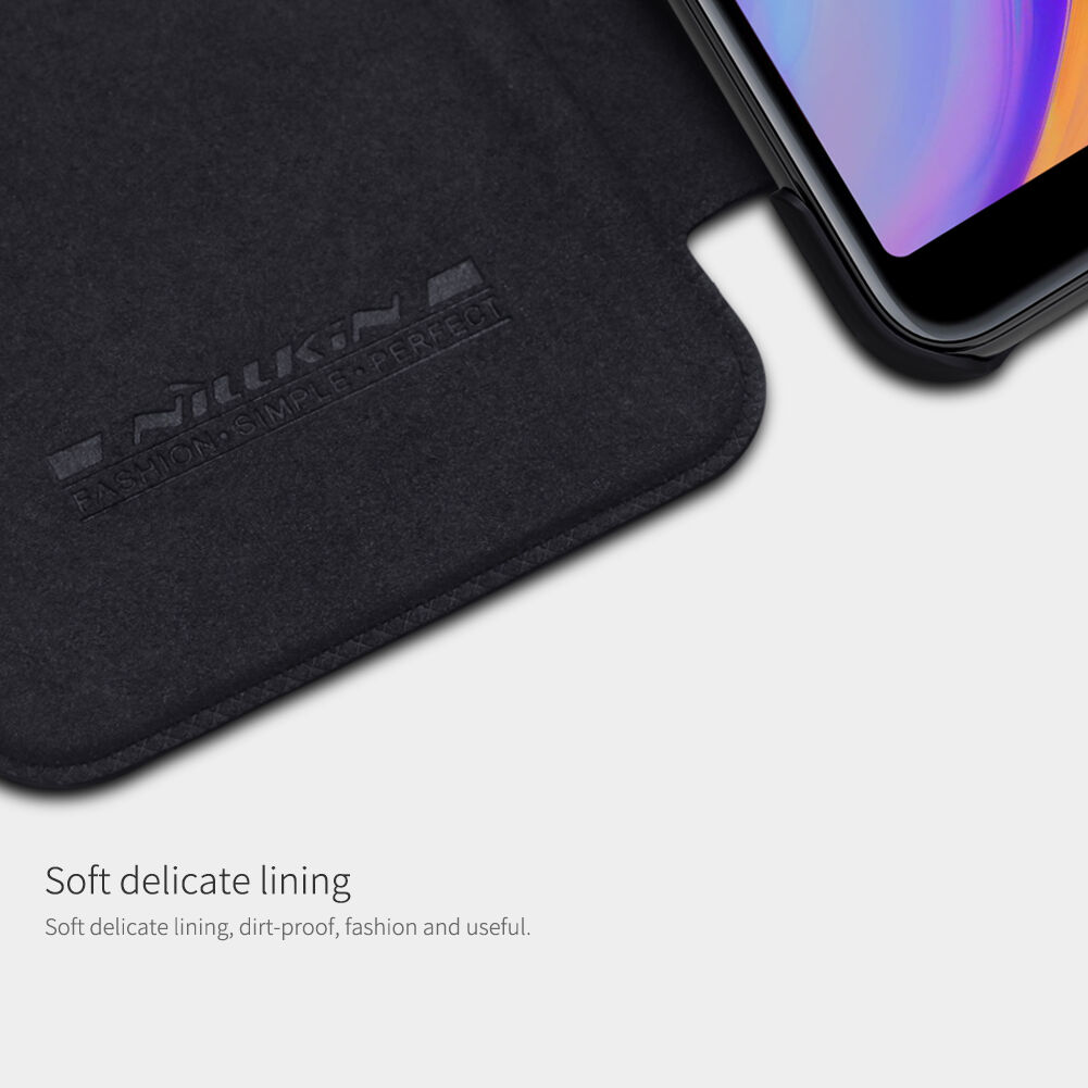 Husă flip Nillkin Qin, din piele, pentru Samsung Galaxy A7 (2018) - roșu