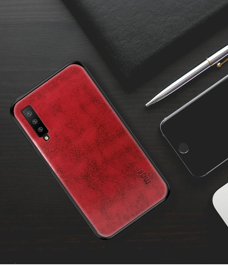 Husă Mofi, din piele, pentru Samsung Galaxy A7 (2018) - negru