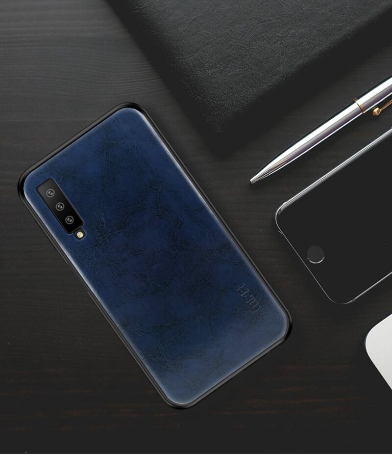 Husă Mofi, din piele, pentru Samsung Galaxy A7 (2018) - negru