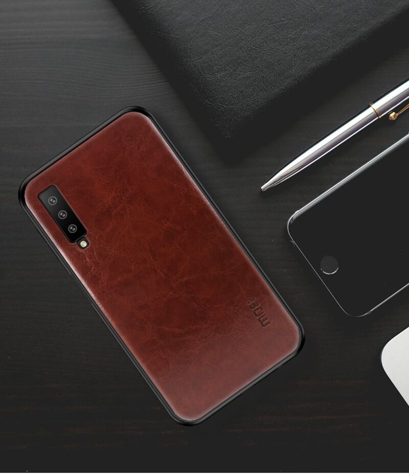 Husă Mofi, din piele, pentru Samsung Galaxy A7 (2018) - negru