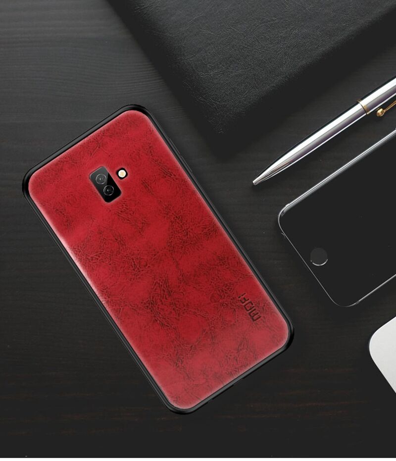Husă Mofi, din piele, pentru Samsung Galaxy J6 Plus - maro