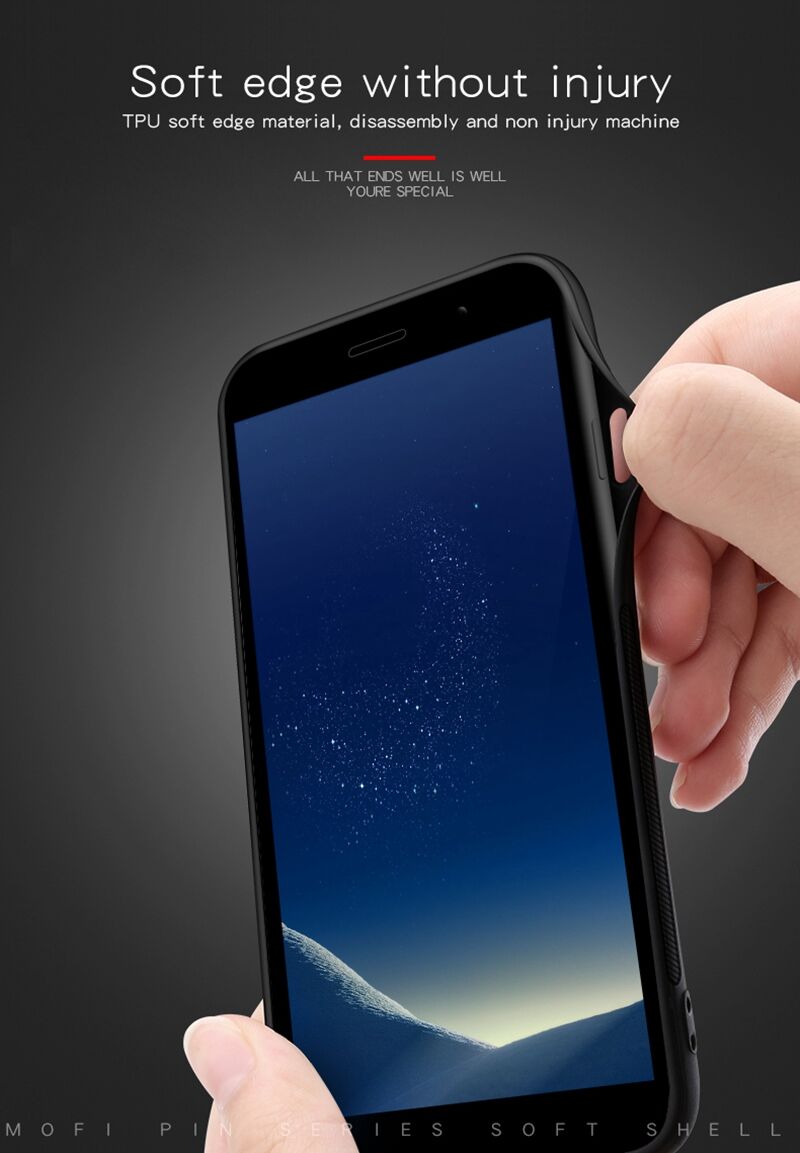 Husă Mofi, din piele, pentru Samsung Galaxy J6 Plus - maro