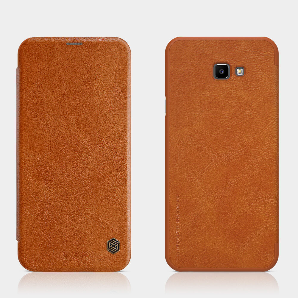 Husă flip Nillkin Qin, din piele, pentru Samsung Galaxy J4 Plus - maro