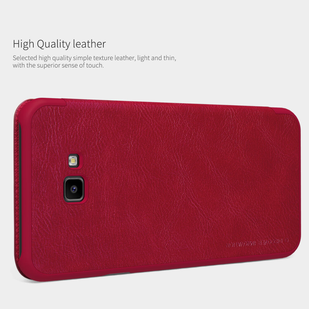 Husă flip Nillkin Qin, din piele, pentru Samsung Galaxy J4 Plus - negru