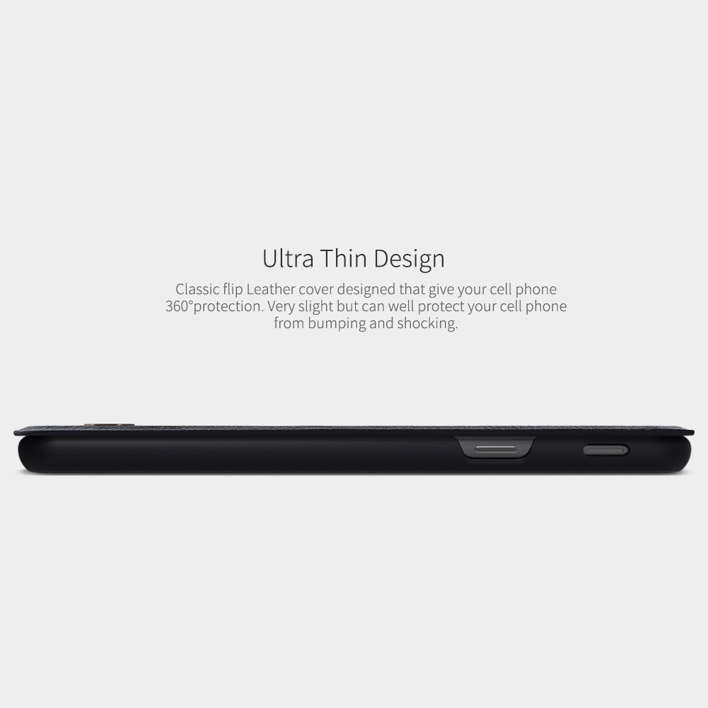 Husă flip Nillkin Qin, din piele, pentru Samsung Galaxy J4 Plus - negru