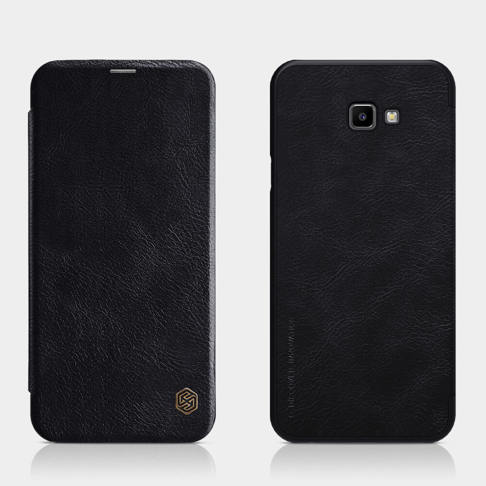 Husă flip Nillkin Qin, din piele, pentru Samsung Galaxy J4 Plus - negru