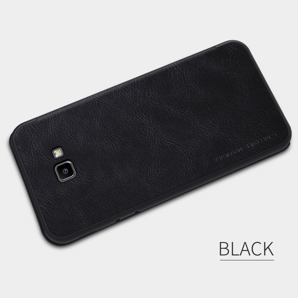 Husă flip Nillkin Qin, din piele, pentru Samsung Galaxy J4 Plus - negru
