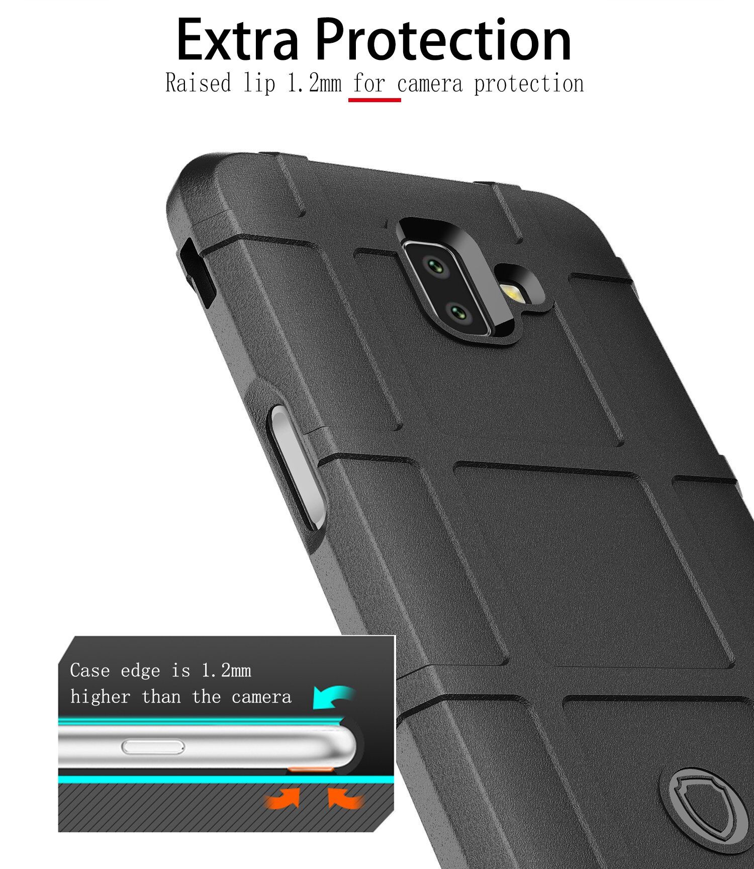 Carcasă din plastic rezistentă la șoc, pentru Samsung Galaxy J6 Plus - negru