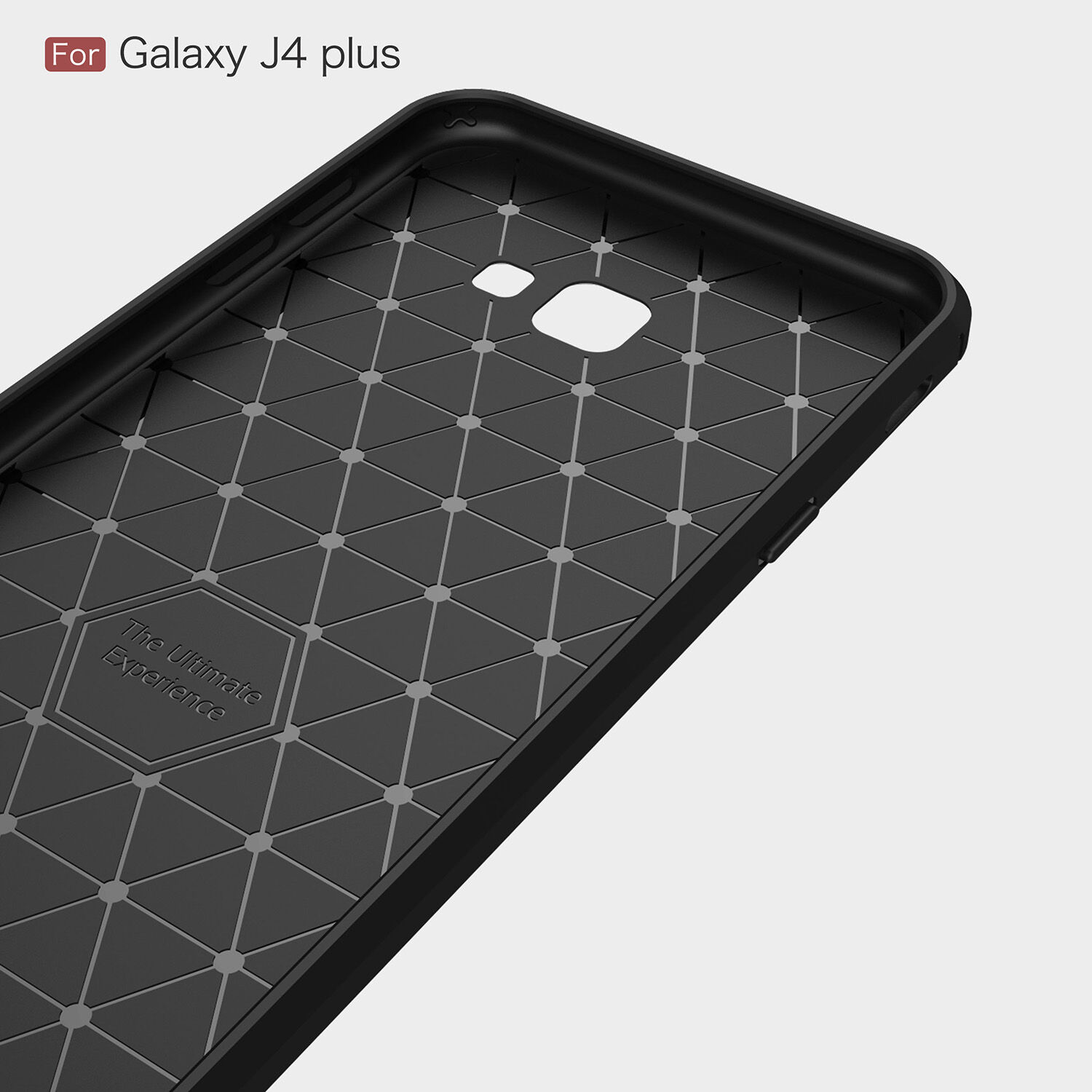 Carcasă din plastic cu textură șlefuită, pentru Samsung Galaxy J4 Plus - roșu