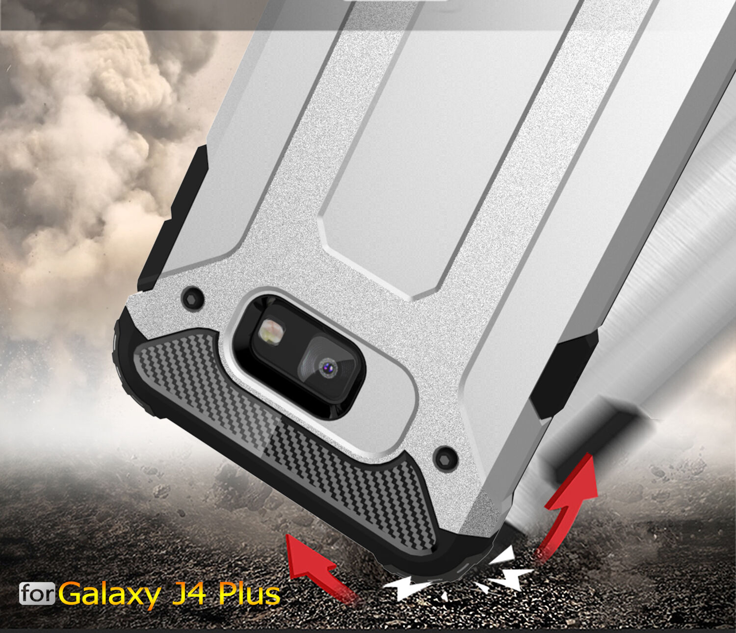Carcasă super rezistentă Armor, pentru Samsung Galaxy J4 Plus - auriu