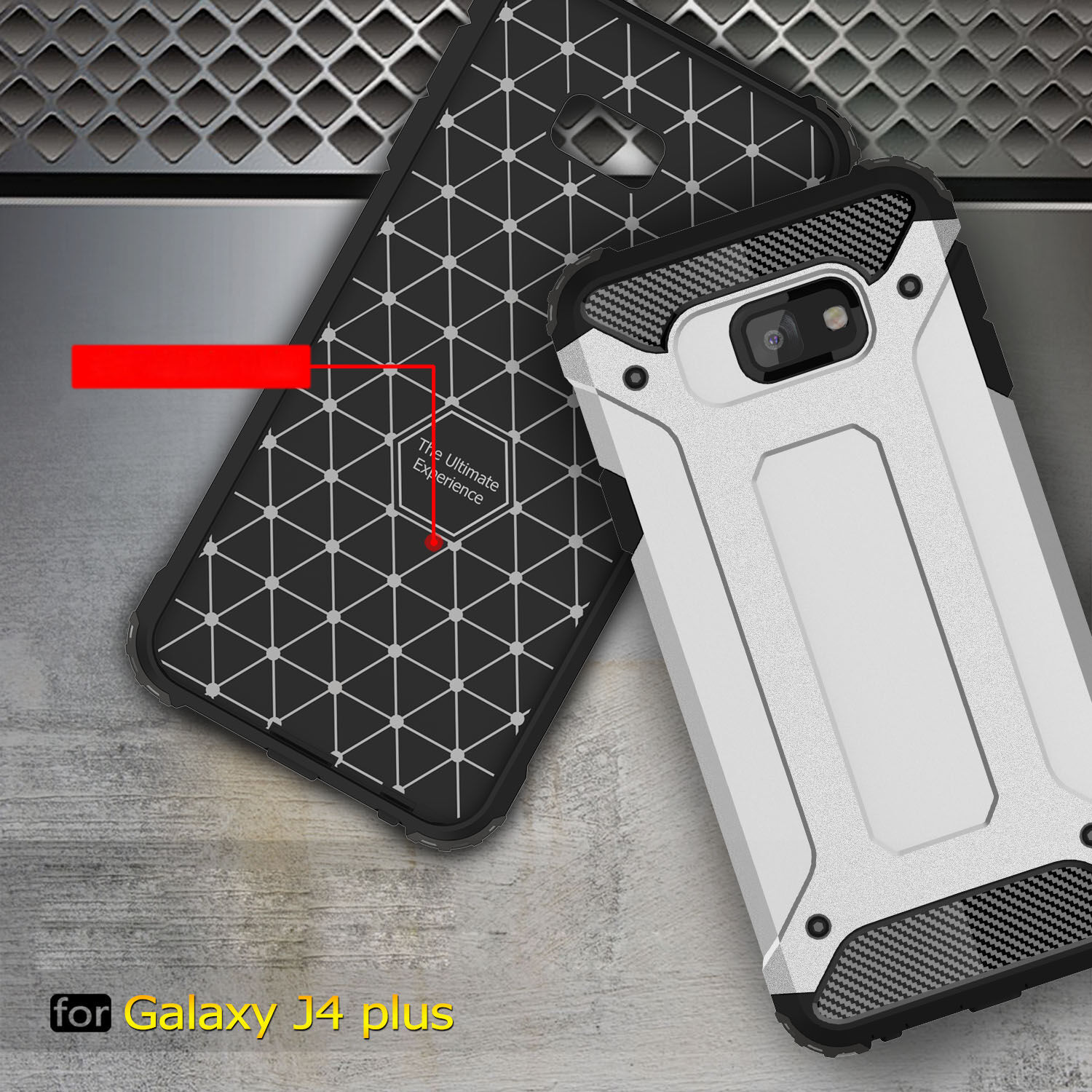 Carcasă super rezistentă Armor, pentru Samsung Galaxy J4 Plus - auriu