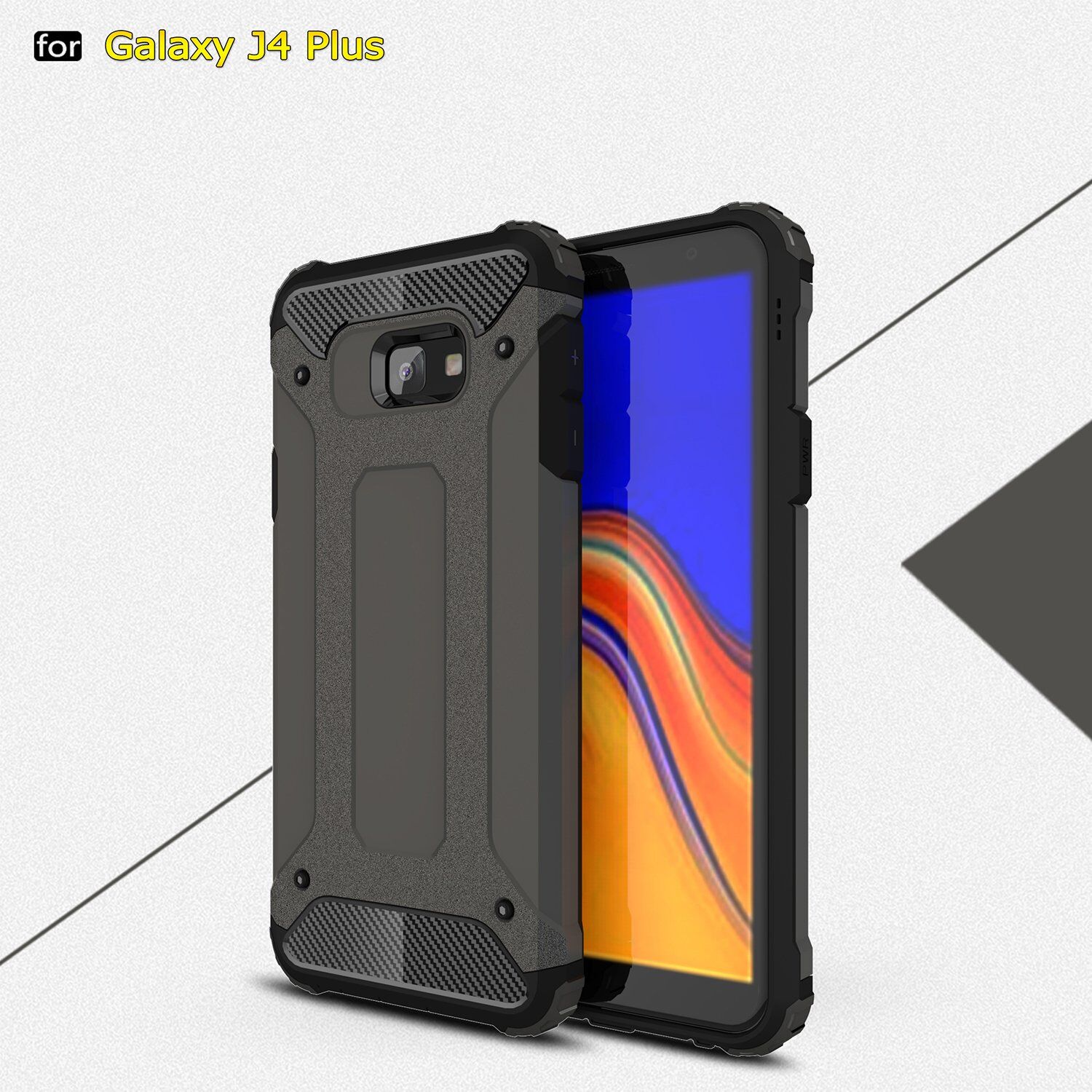 Carcasă super rezistentă Armor, pentru Samsung Galaxy J4 Plus - auriu