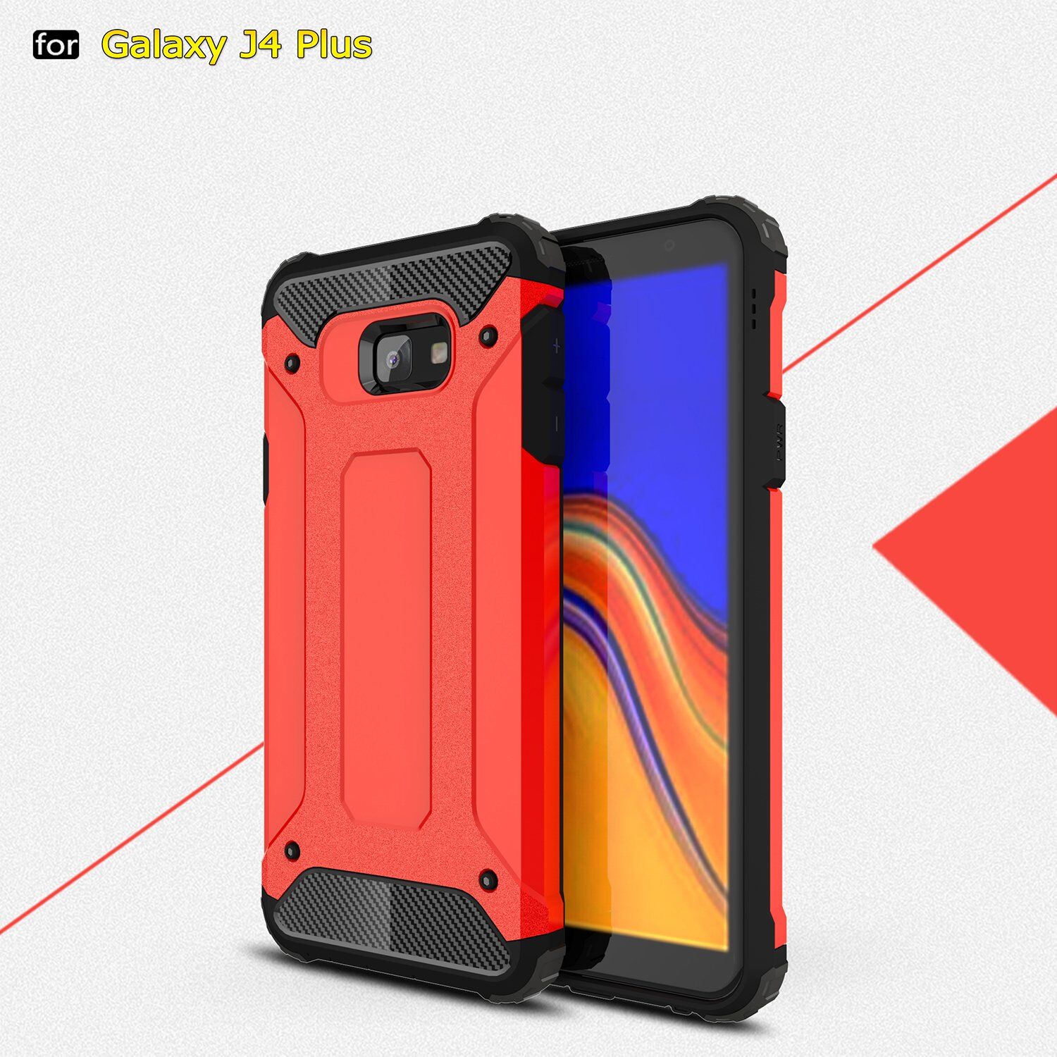 Carcasă super rezistentă Armor, pentru Samsung Galaxy J4 Plus - auriu
