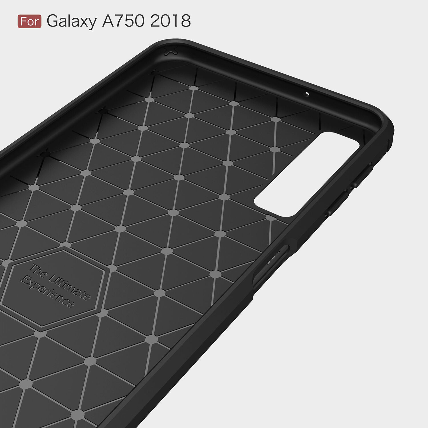 Carcasă din plastic cu textură șlefuită, pentru Samsung Galaxy A7 (2018) - roșu