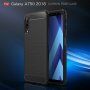 Carcasă din plastic cu textură șlefuită, pentru Samsung Galaxy A7 (2018) - gri