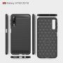 Carcasă din plastic cu textură șlefuită, pentru Samsung Galaxy A7 (2018) - gri
