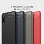 Carcasă din plastic cu textură șlefuită, pentru Samsung Galaxy A7 (2018) - negru