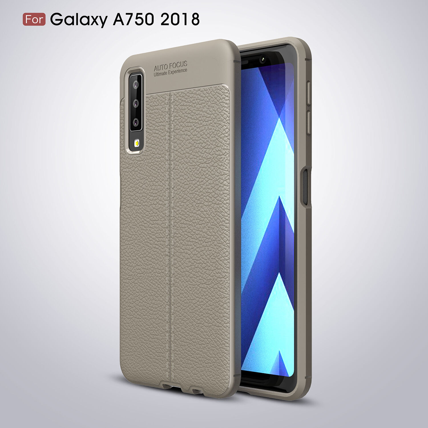 Husă Litchi, din piele, pentru Samsung Galaxy A7 (2018) - negru Husă Litchi, din piele, pentru Samsung Galaxy A7 (2018) - negru