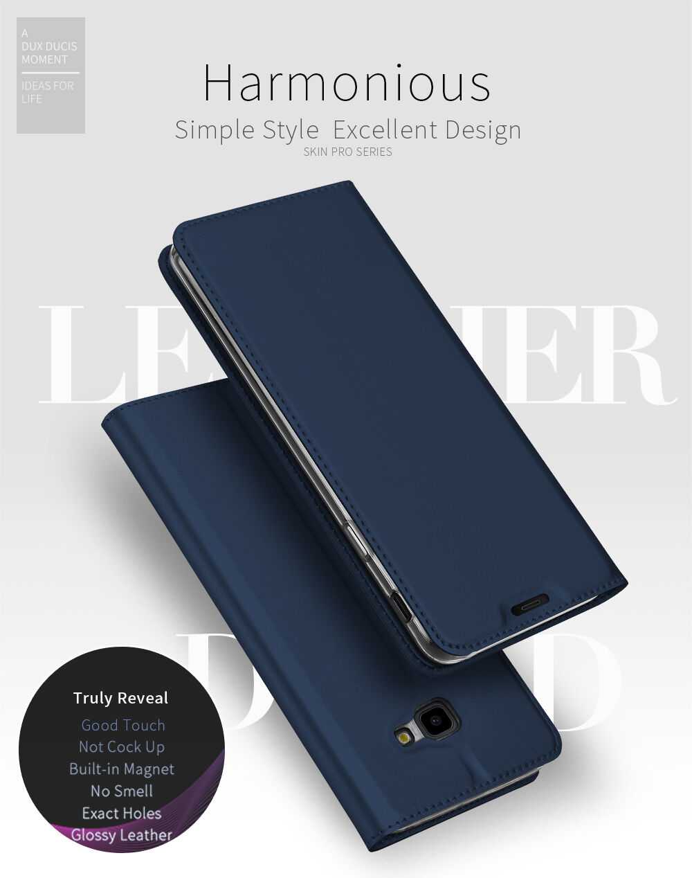 Husă flip Dux Ducis Skin Pro, pentru Samsung Galaxy J4 Plus - auriu