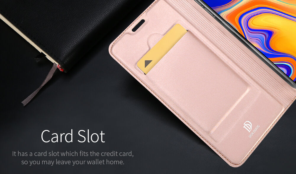 Husă flip Dux Ducis Skin Pro, pentru Samsung Galaxy J4 Plus - auriu