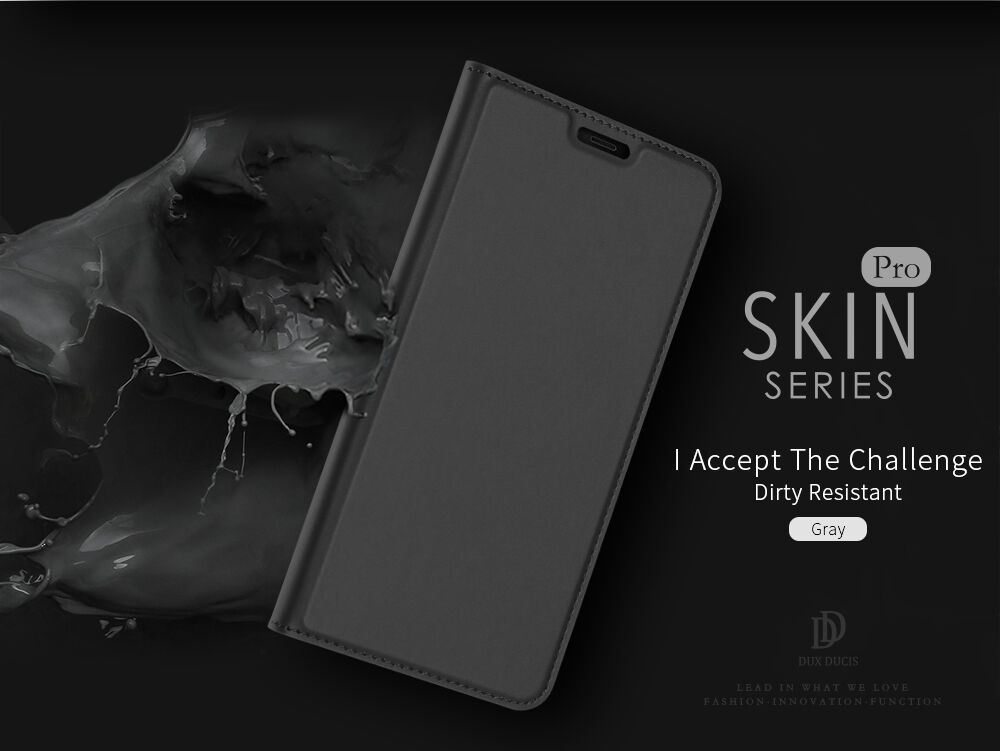 Husă flip Dux Ducis Skin Pro, pentru Samsung Galaxy J4 Plus - roz-auriu