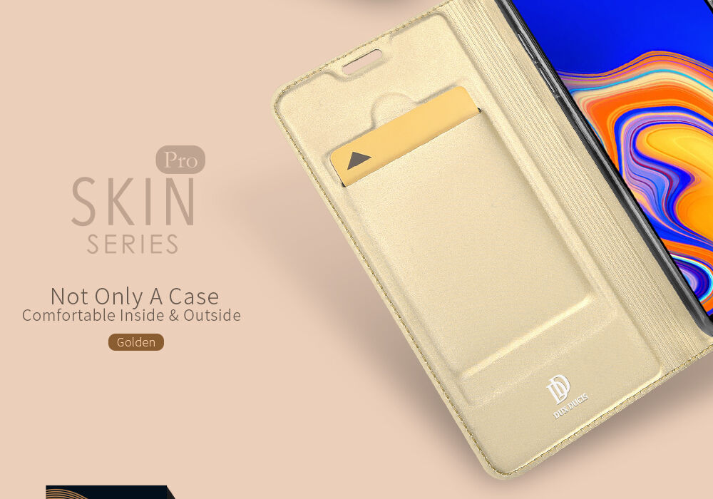 Husă flip Dux Ducis Skin Pro, pentru Samsung Galaxy J4 Plus - roz-auriu