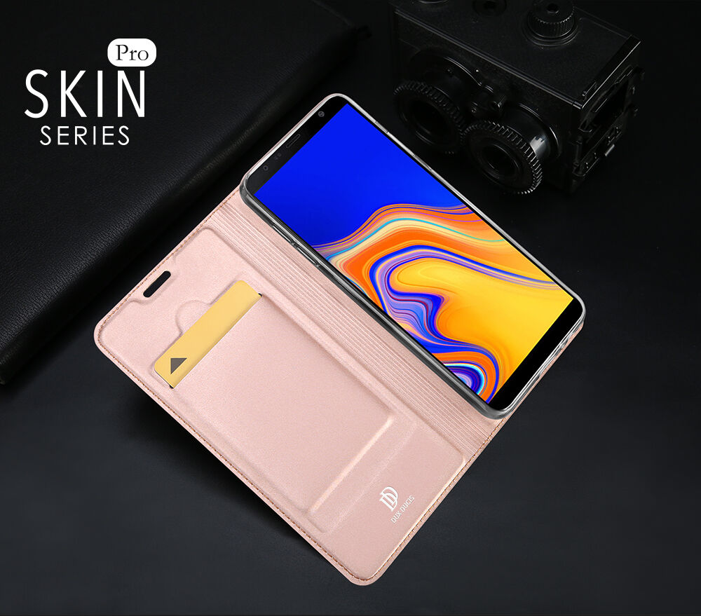 Husă flip Dux Ducis Skin Pro, pentru Samsung Galaxy J4 Plus - roz-auriu