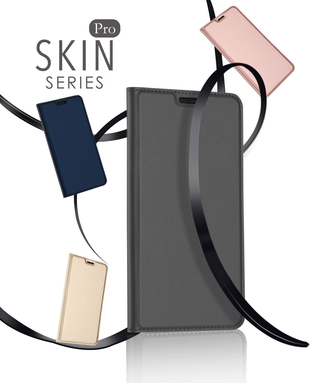Husă flip Dux Ducis Skin Pro, pentru Samsung Galaxy J4 Plus - gri