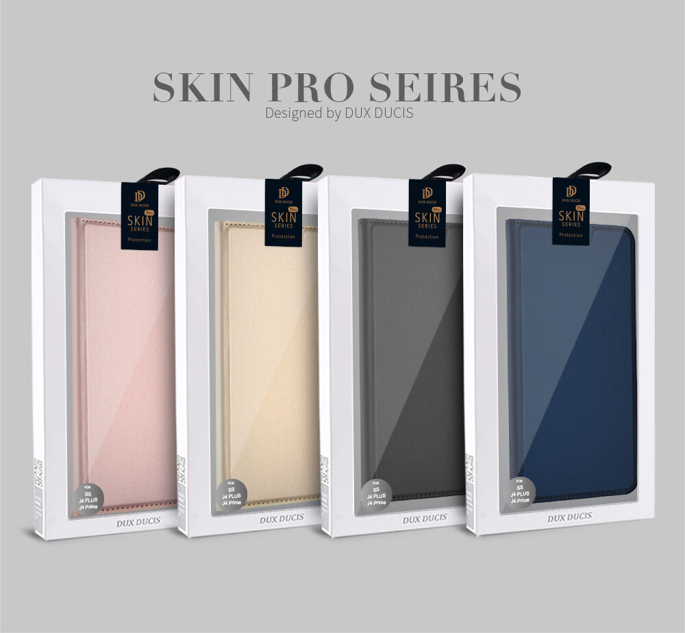 Husă flip Dux Ducis Skin Pro, pentru Samsung Galaxy J4 Plus - gri