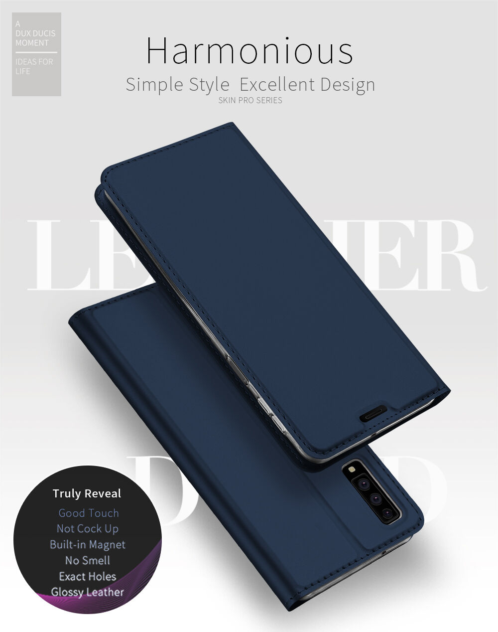 Husă flip Dux Ducis Skin Pro, pentru Samsung Galaxy A7 (2018) - albastru închis