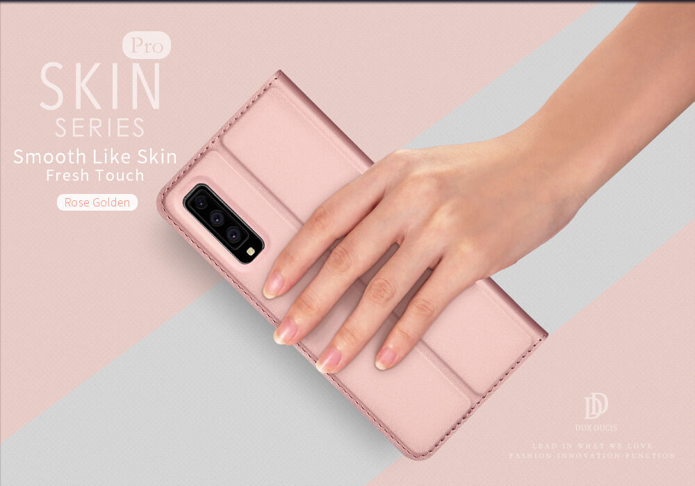 Husă flip Dux Ducis Skin Pro, pentru Samsung Galaxy A7 (2018) - roz-auriu