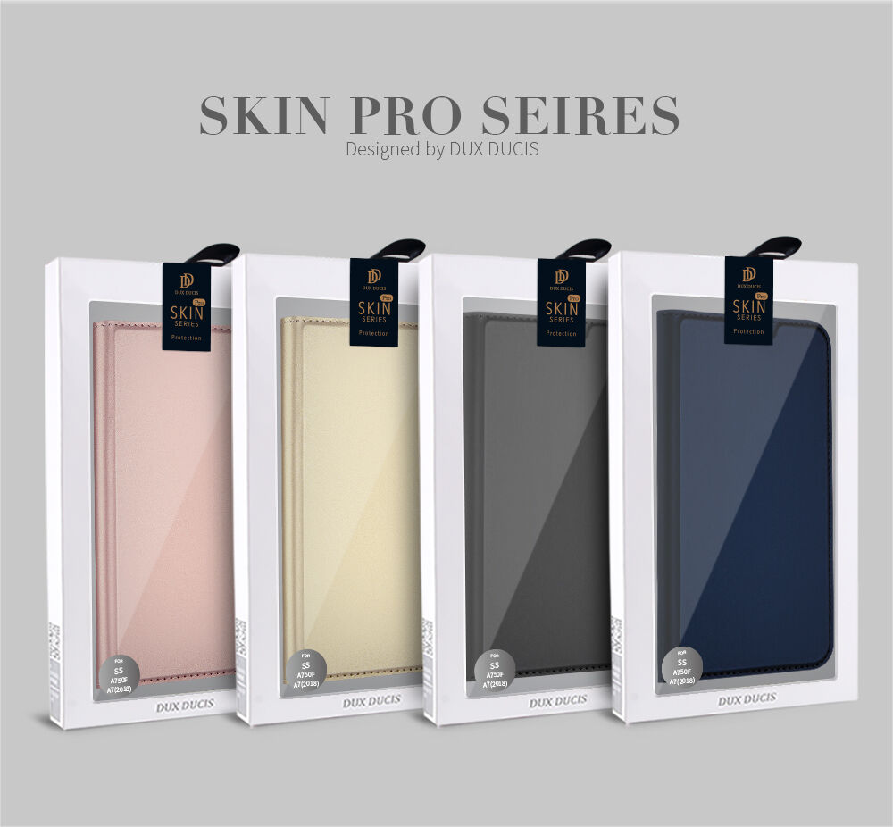 Husă flip Dux Ducis Skin Pro, pentru Samsung Galaxy A7 (2018) - gri Husă flip Dux Ducis Skin Pro, pentru Samsung Galaxy A7 (2018) - gri