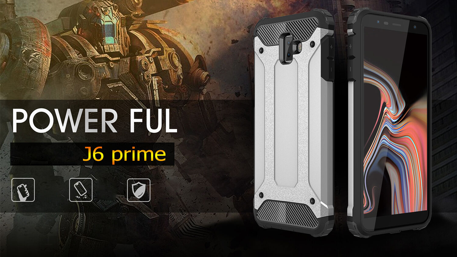 Carcasă super rezistentă Armor, pentru Samsung Galaxy J6 Plus - auriu