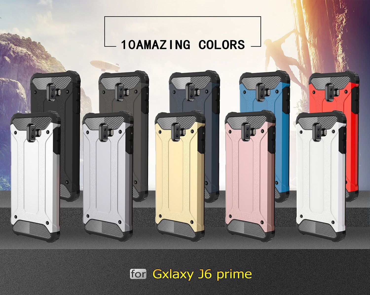 Carcasă super rezistentă Armor, pentru Samsung Galaxy J6 Plus - auriu