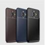 Carcasă Ipaky, din plastic cu textură carbon, pentru Samsung Galaxy A6 (2018) - albastru închis