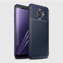 Carcasă Ipaky, din plastic cu textură carbon, pentru Samsung Galaxy A6 (2018) - albastru închis