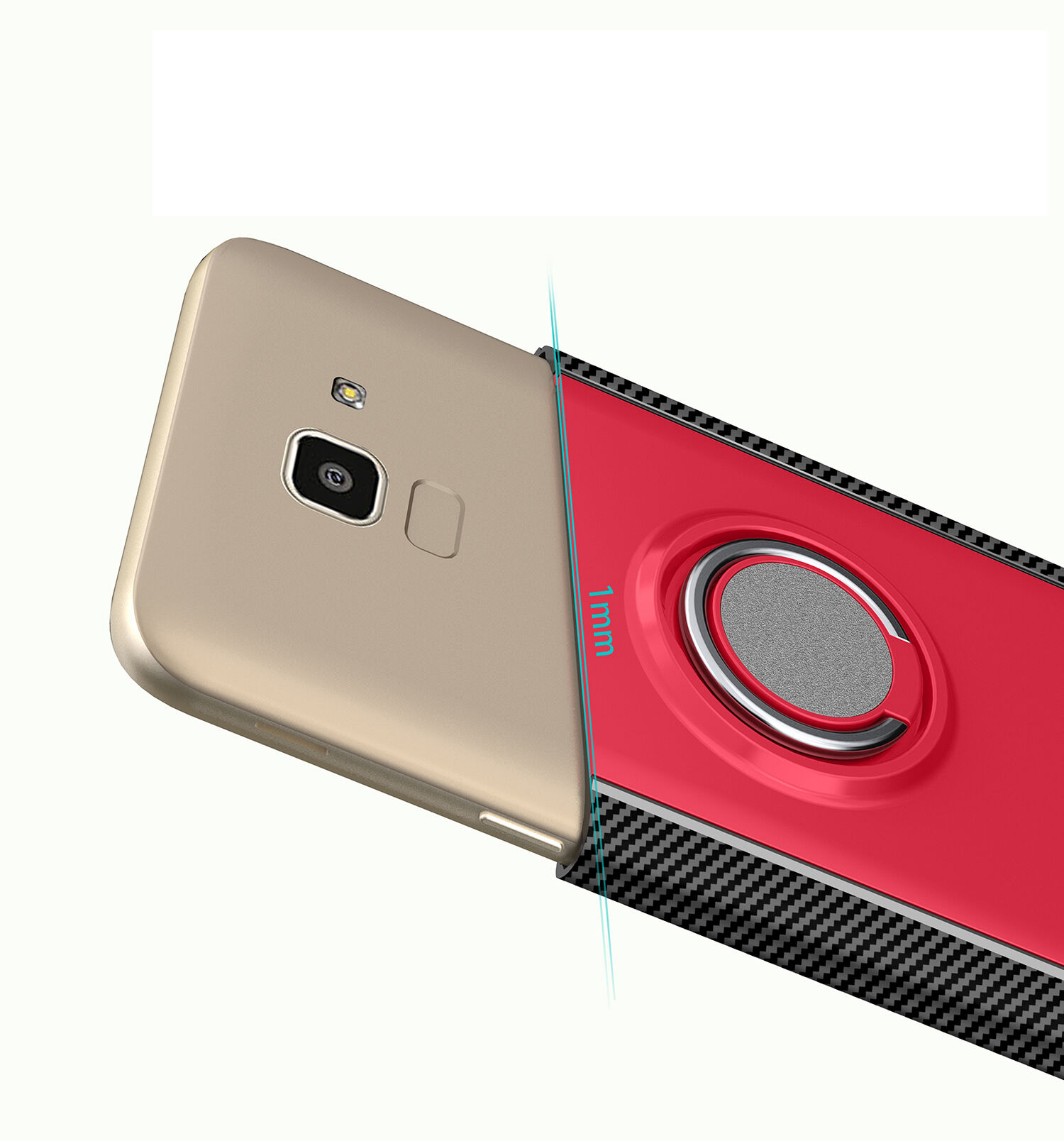 Carcasă rezistentă cu suport, pentru Samsung Galaxy J6 (2018) - roșu