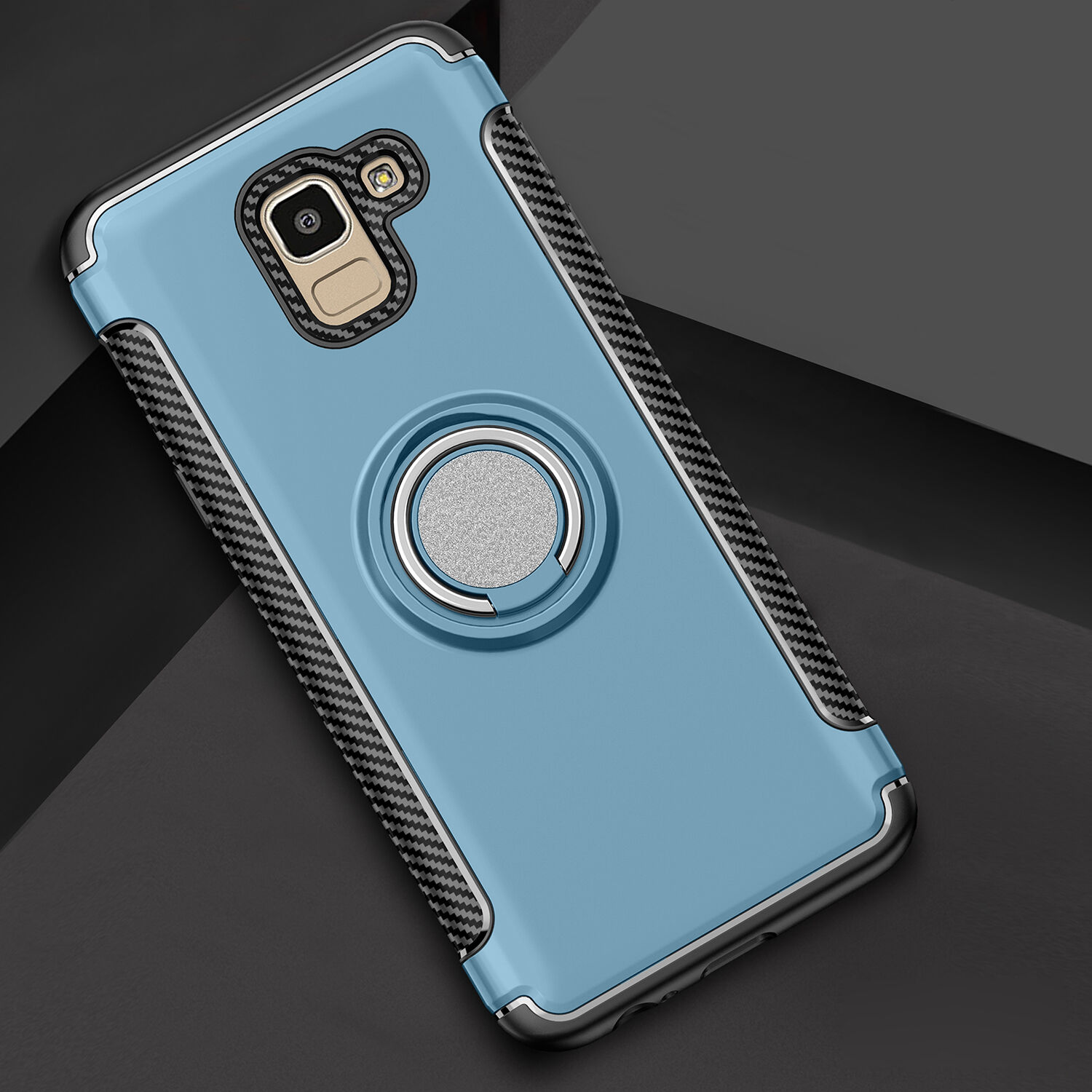 Carcasă rezistentă cu suport, pentru Samsung Galaxy J6 (2018) - roșu