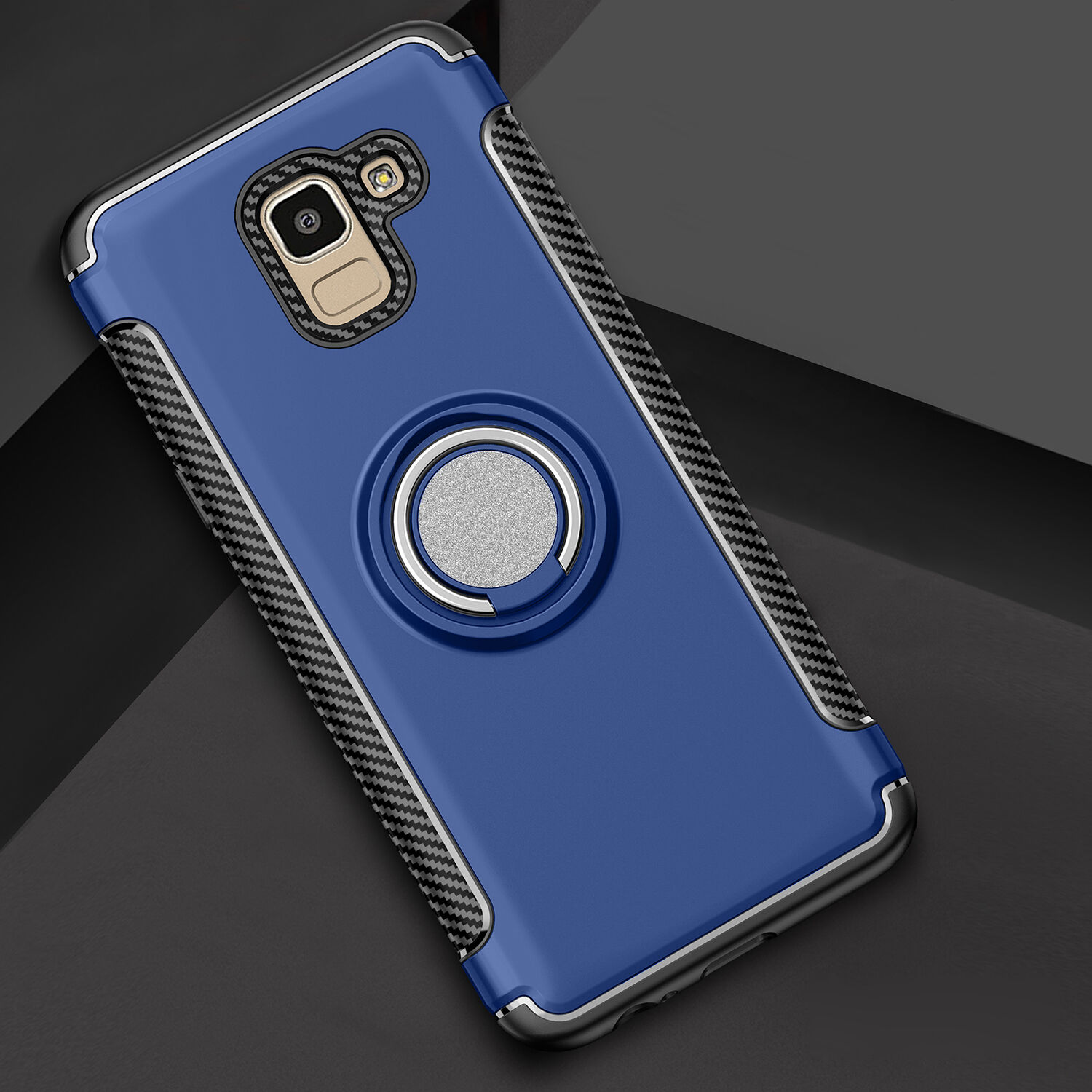 Carcasă rezistentă cu suport, pentru Samsung Galaxy J6 (2018) - roșu