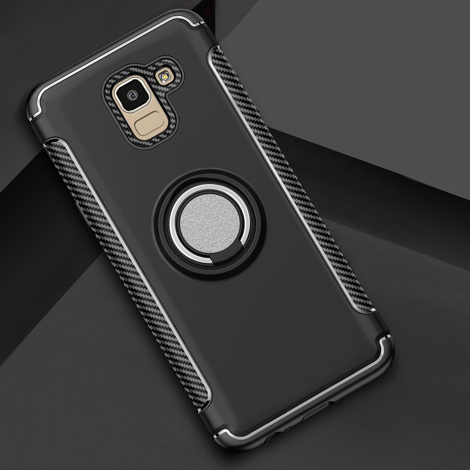 Carcasă rezistentă cu suport, pentru Samsung Galaxy J6 (2018) - roșu Carcasă rezistentă cu suport, pentru Samsung Galaxy J6 (2018) - roșu