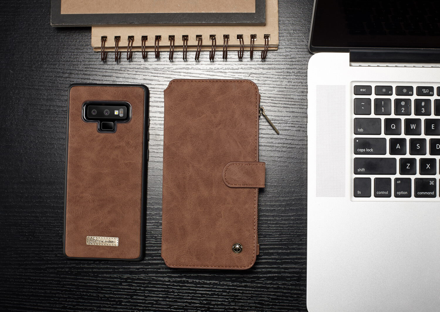 Husă tip portofel Caseme 2 în 1, pentru Samsung Galaxy Note 9 - roșu