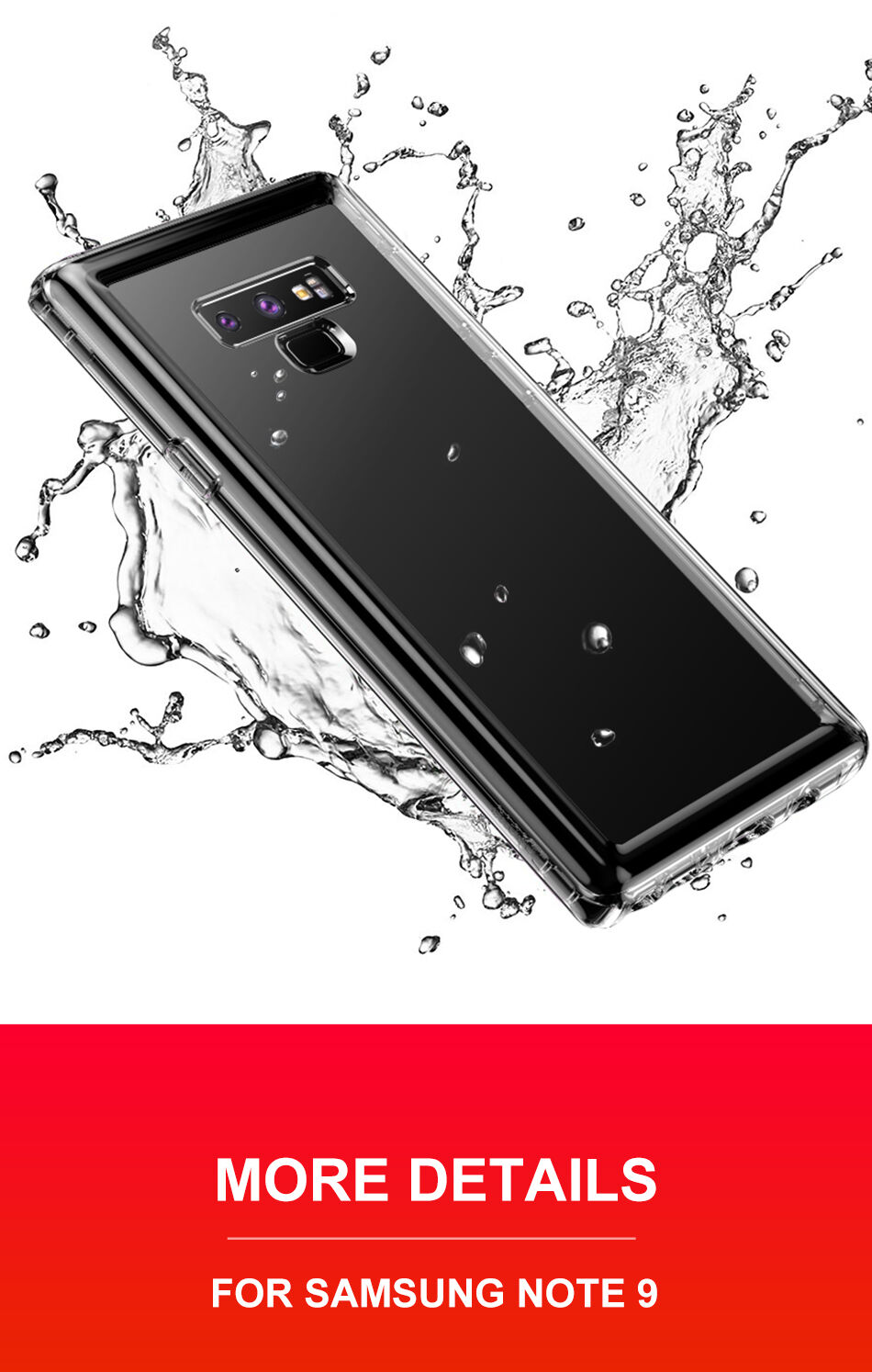 Carcasă Baseus Safety, din plastic negru, pentru Samsung Galaxy Note 9 - transparent