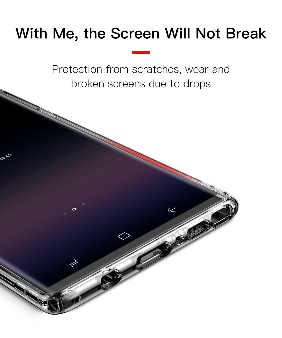 Carcasă Baseus Safety, din plastic negru, pentru Samsung Galaxy Note 9 - transparent