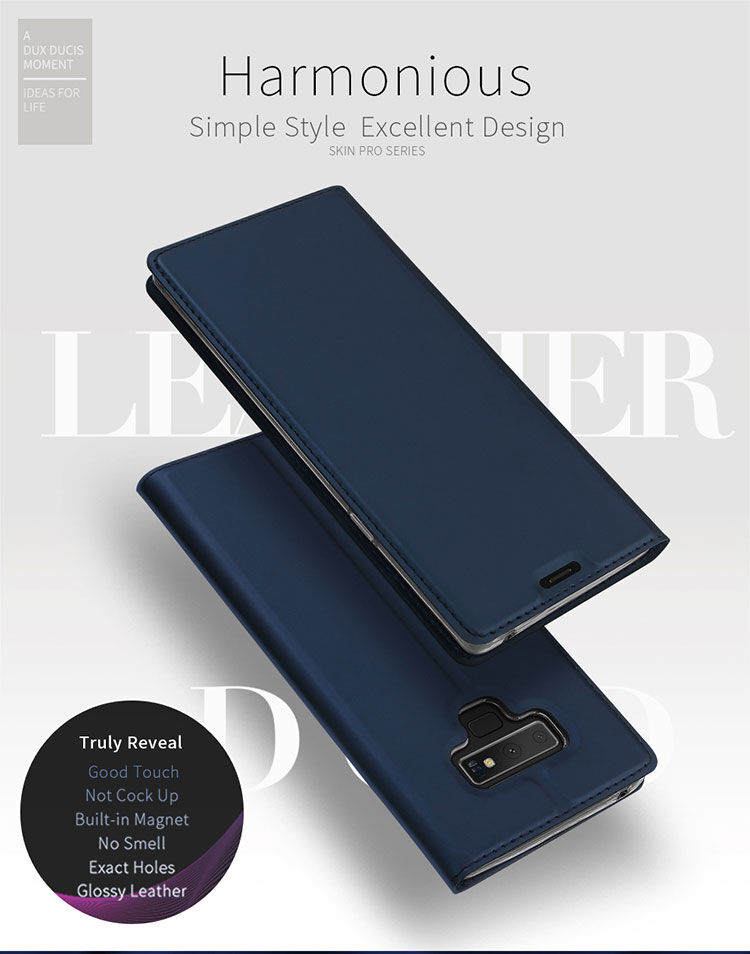 Husă flip Dux Ducis Skin Pro, pentru Samsung Galaxy Note 9 - albastru închis