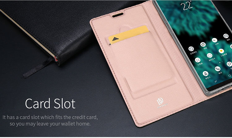 Husă flip Dux Ducis Skin Pro, pentru Samsung Galaxy Note 9 - roz-auriu