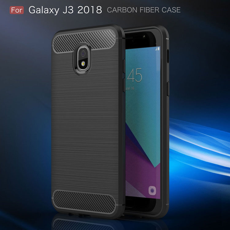 Carcasă din plastic cu textură șlefuită, pentru Samsung Galaxy J3 (2018) - gri