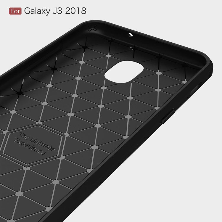 Carcasă din plastic cu textură șlefuită, pentru Samsung Galaxy J3 (2018) - gri